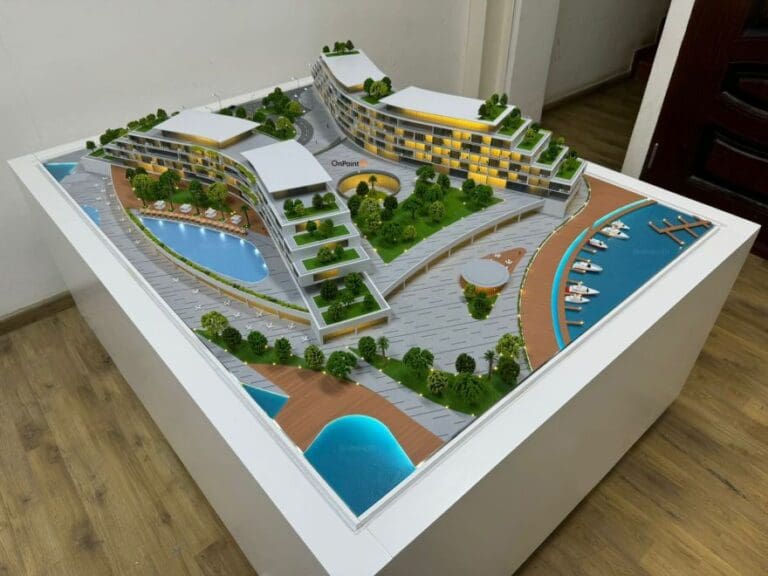 Architectural scale model of hotel in dubai