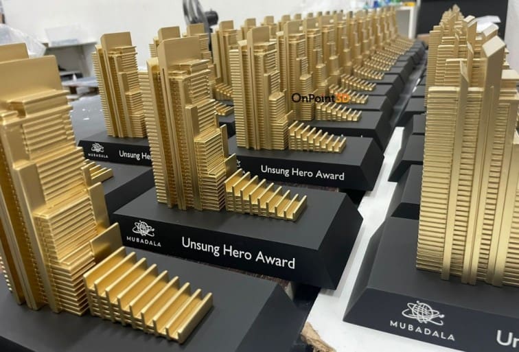 3d printed Mubadala trophy dubai