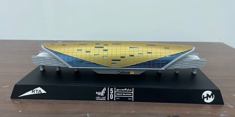 3d printed dubai metro trophy