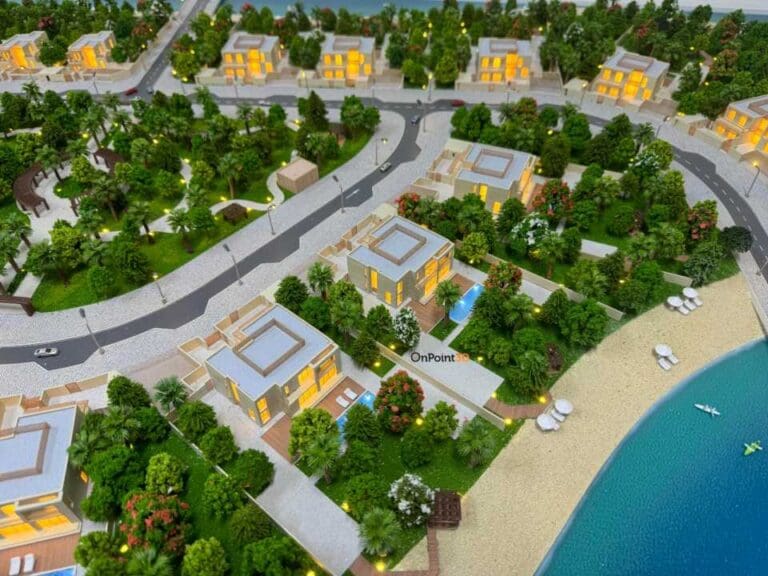 Architectural model of island master planning in dubai by On Point 3D